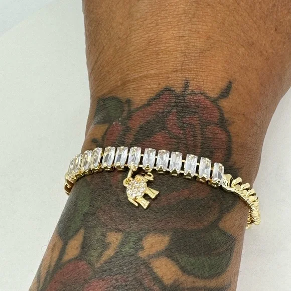 18K Gold Filled Baguette Elephant bracelet - Picture 4 of 4